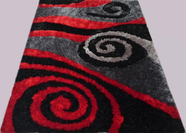 Red Twirl and Gray Twirl Rug