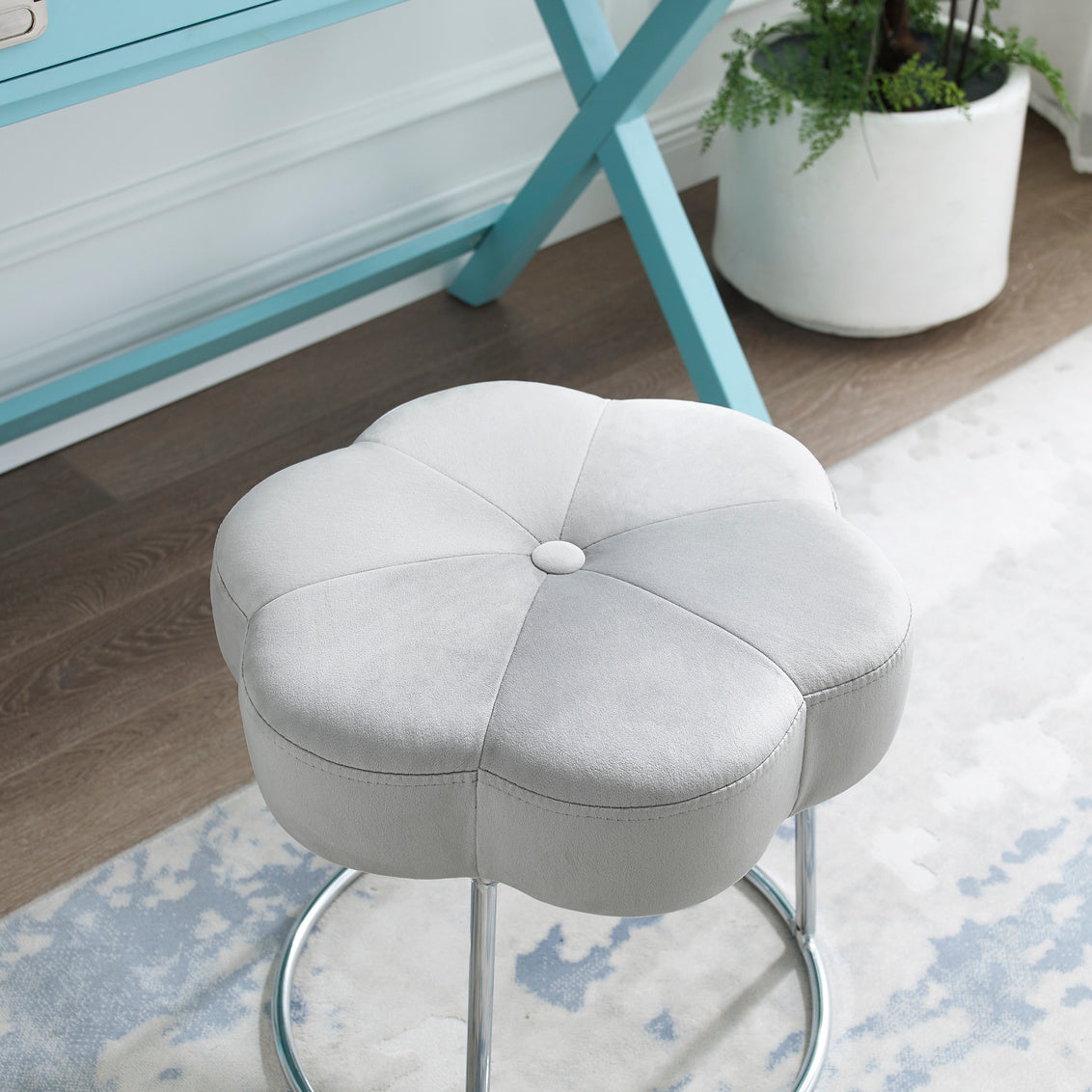 Makeup discount stool grey