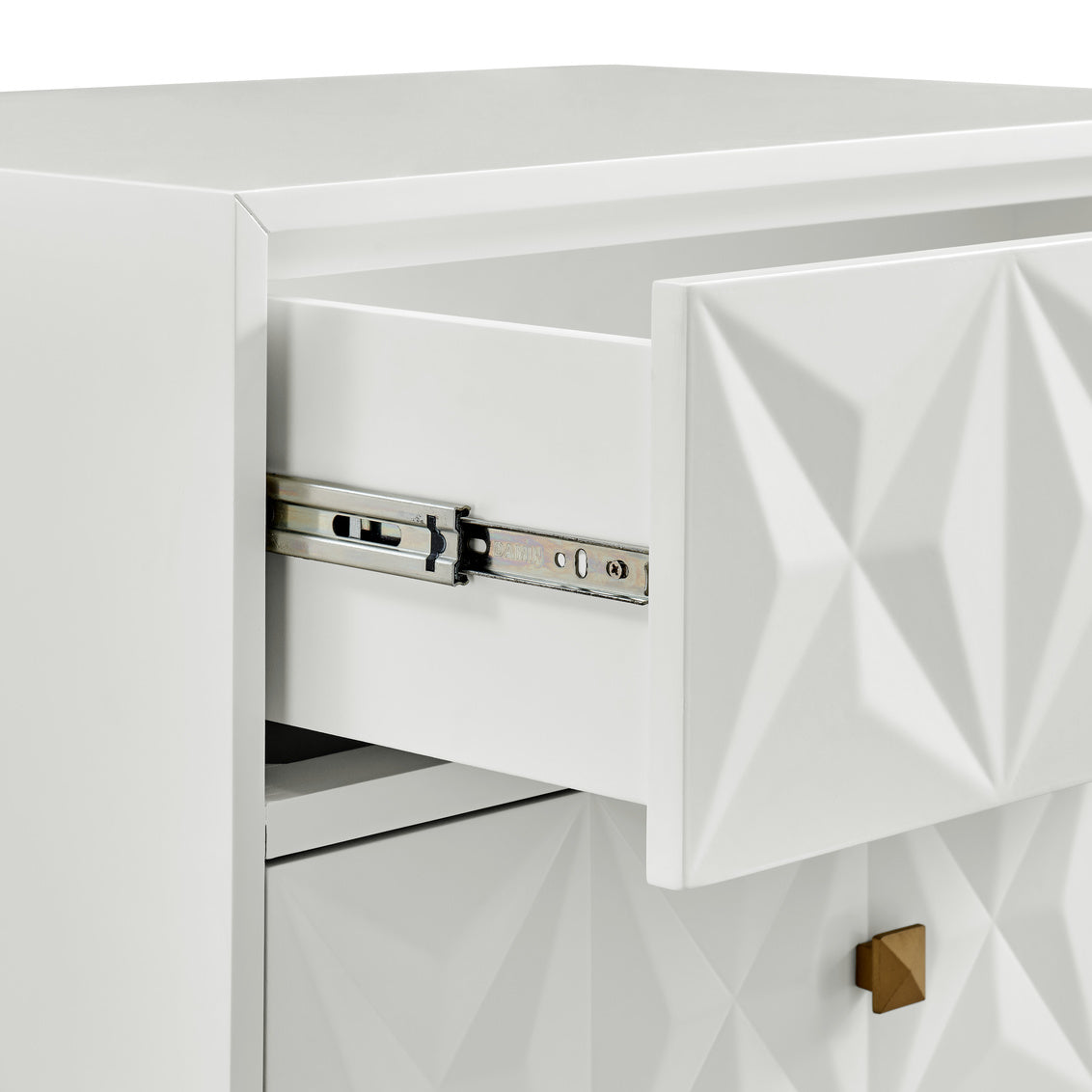 WEEKLY or MONTHLY. Geo White Nightstand