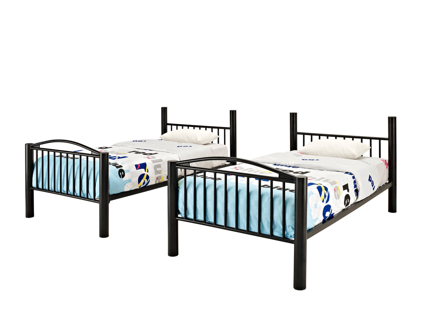 WEEKLY or MONTHLY. Bryson Black Twin over Twin Metal Bunk Bed