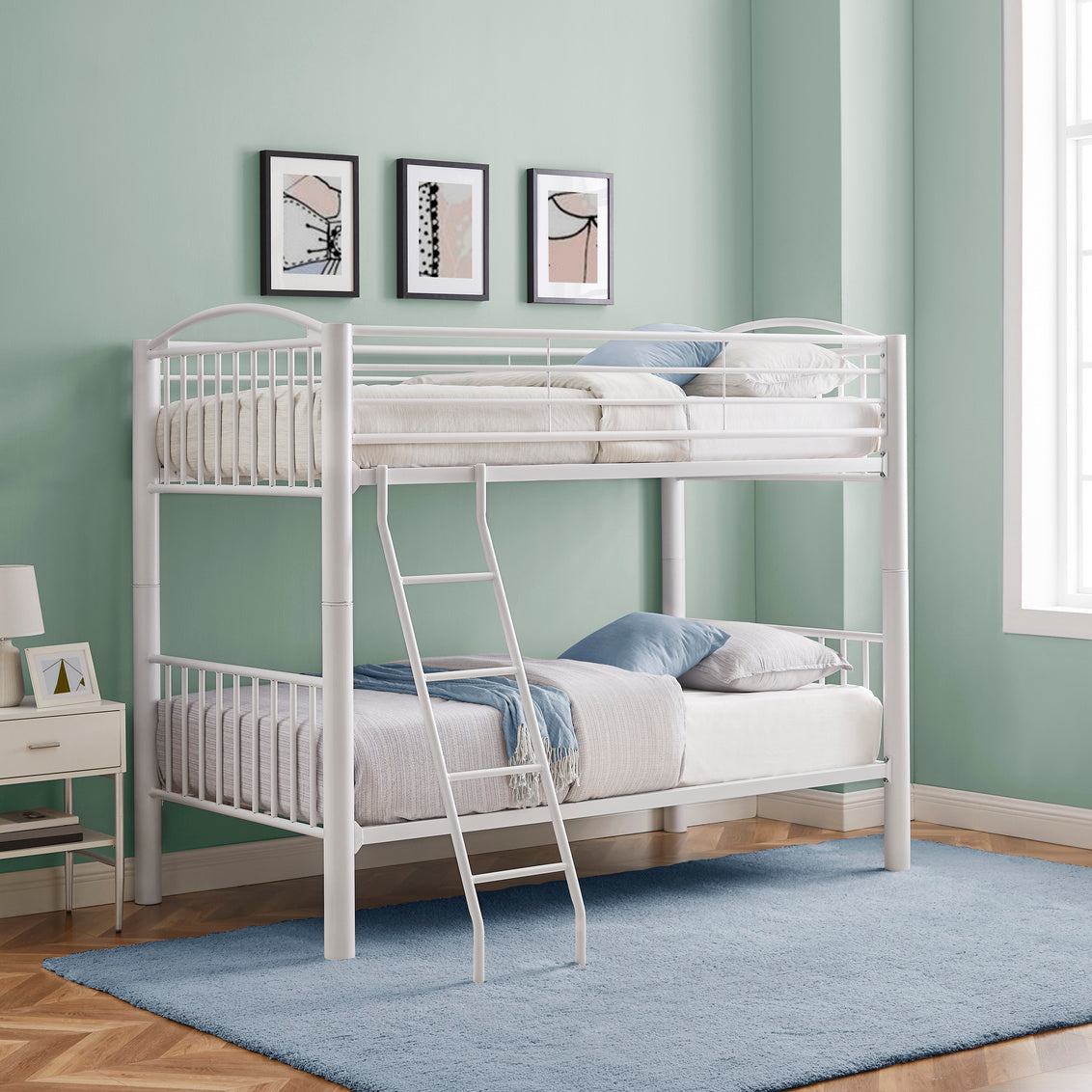 WEEKLY or MONTHLY. Bryson White Full over Full Metal Bunk Bed