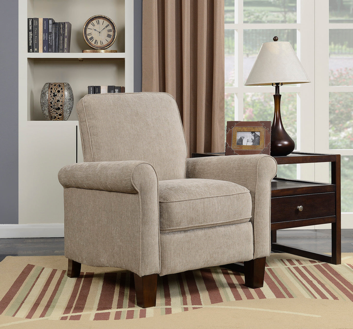 WEEKLY or MONTHLY. Harper in Taupe Press Back Recliner Sounds Awesome