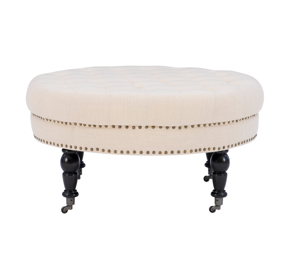 Isobel Natural Tufted Round Ottoman or Coffee Table – Community Furnishings