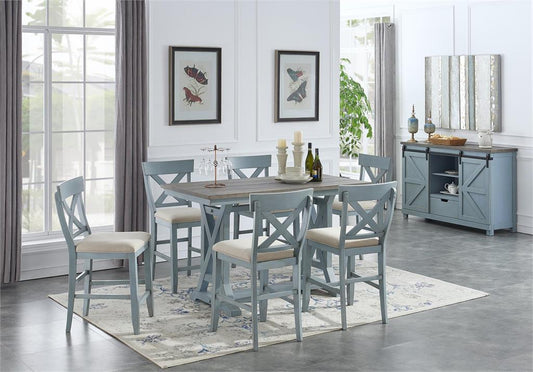 WEEKLY or MONTHLY. Blue Harbor Fold Out Table & 6 Counter Chairs