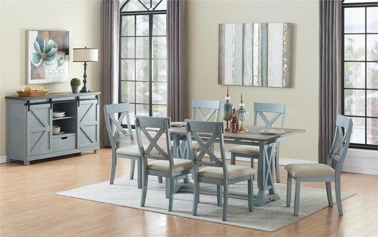 WEEKLY or MONTHLY. Blue Harbor Fold Out Table & 6 Dining Chairs