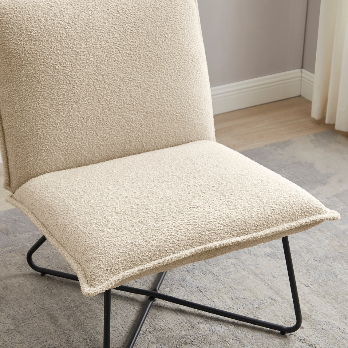 Kenny Sherpa Beige Accent Chair