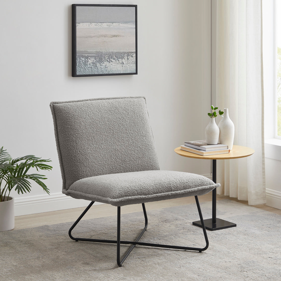 Kenny Gray Sherpa Accent Chair