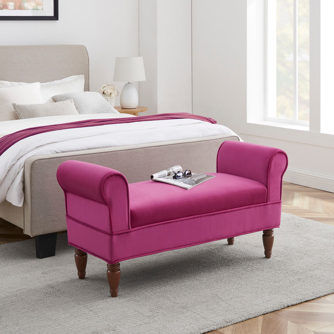 Purple end 2024 of bed bench