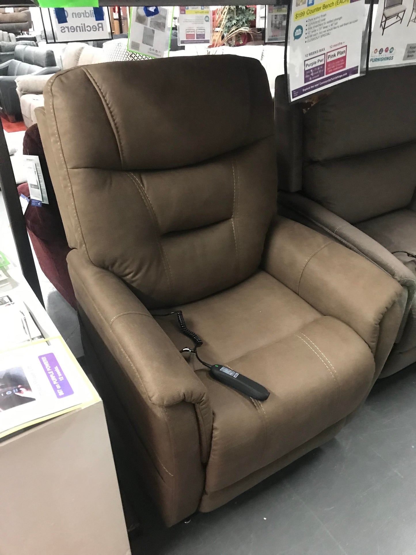 WEEKLY or MONTHLY. Clement Power Lift Recliner