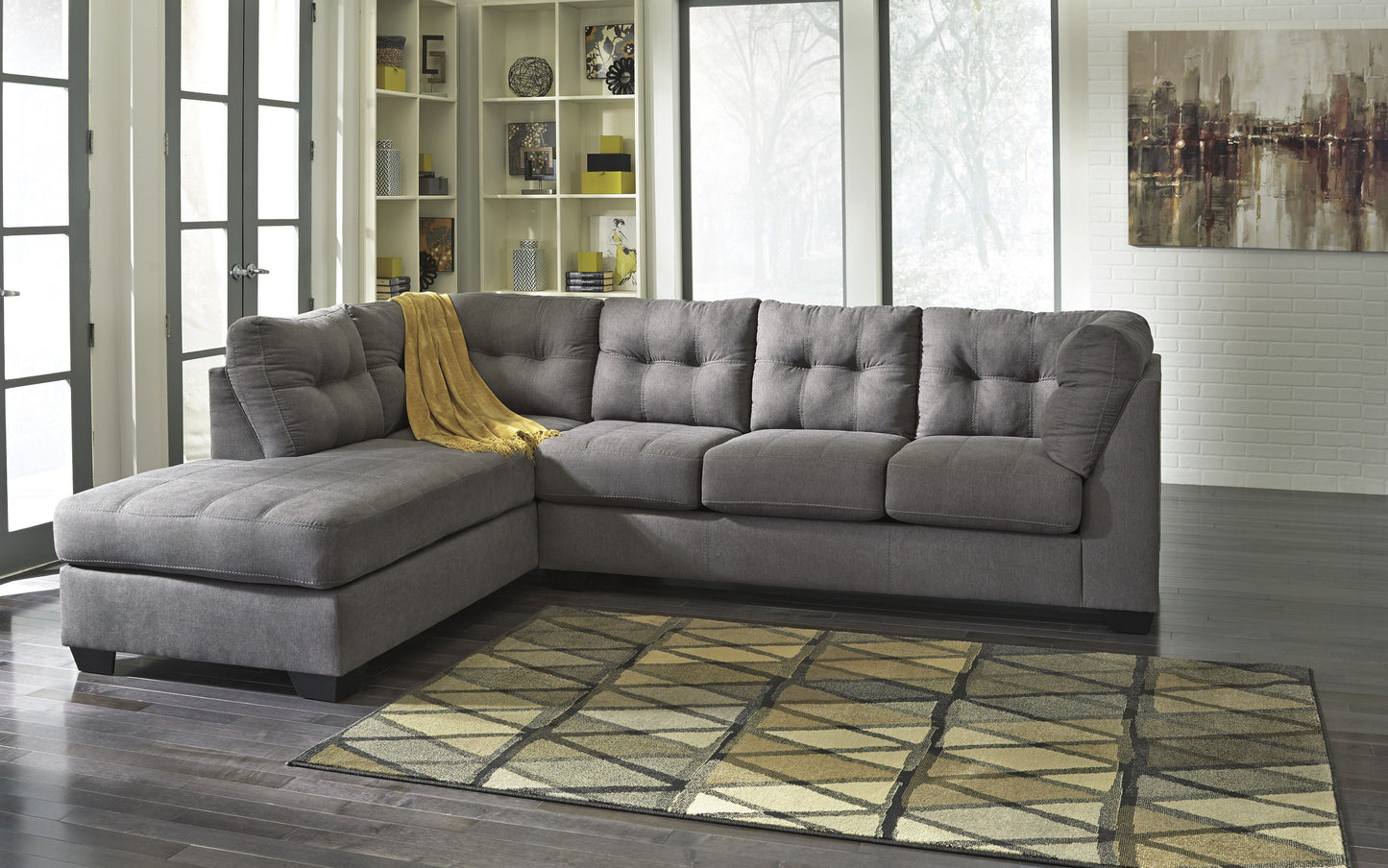 WEEKLY or MONTHLY. Mayor of Whoville Gray Reversible Chaise Sectional