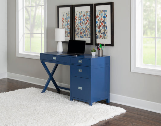 WEEKLY or MONTHLY. Peggy Navy Blue Side Storage Desk