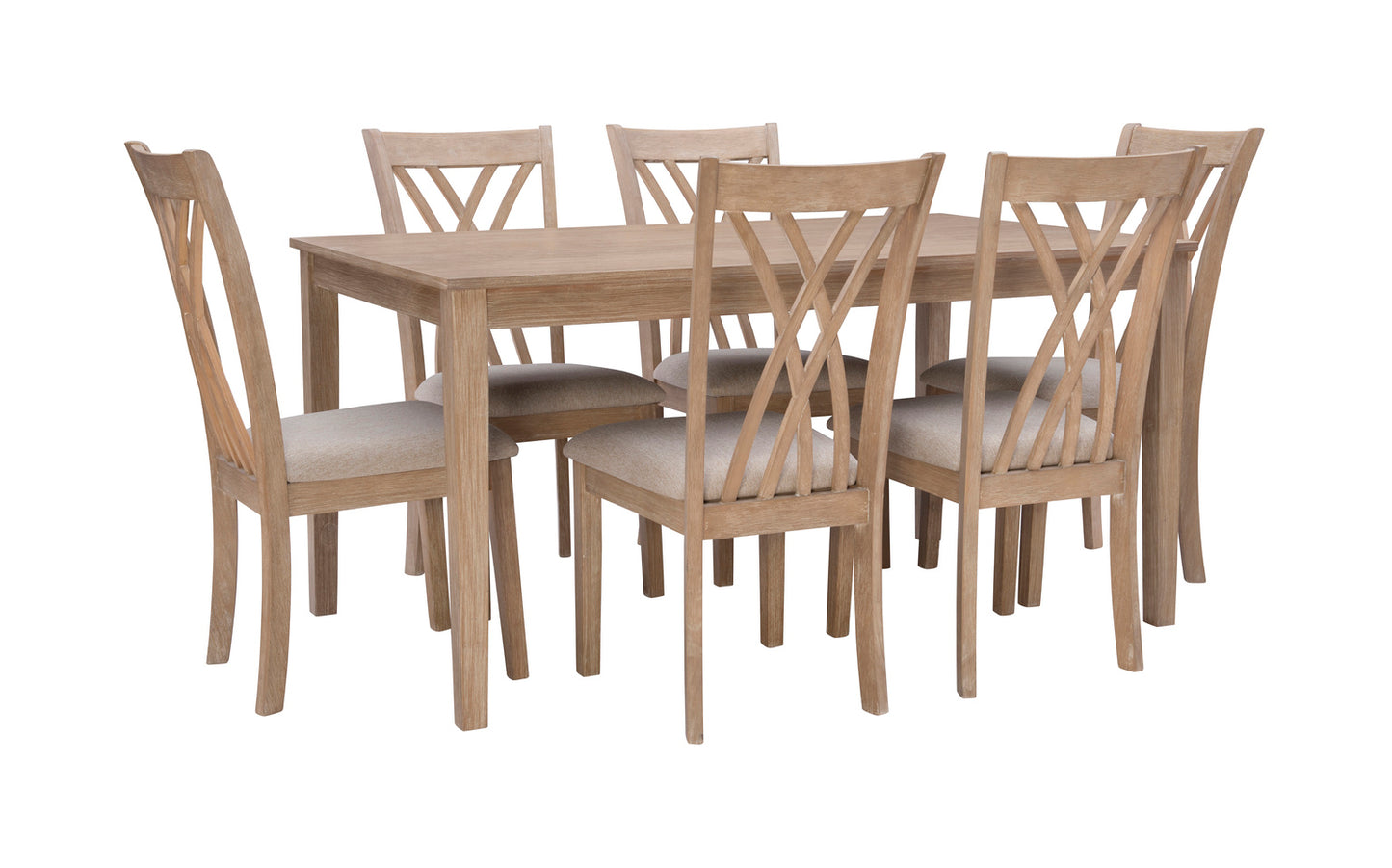 WEEKLY or MONTHLY. Starla Natural Dining Table & 6 Side Chairs