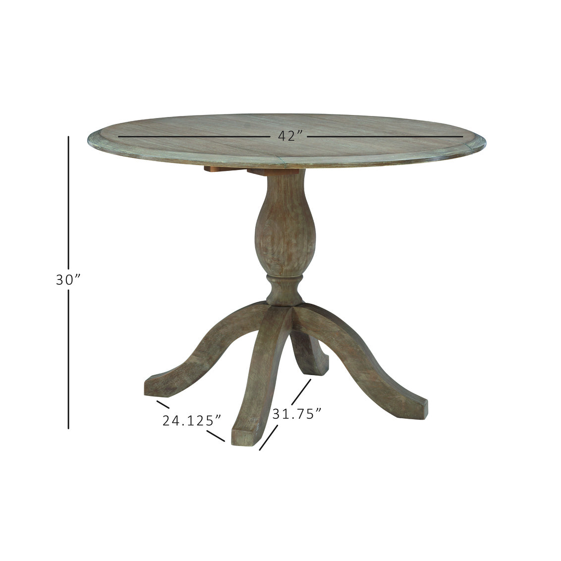 Torino Gray Round Drop-Leaf Dining Table