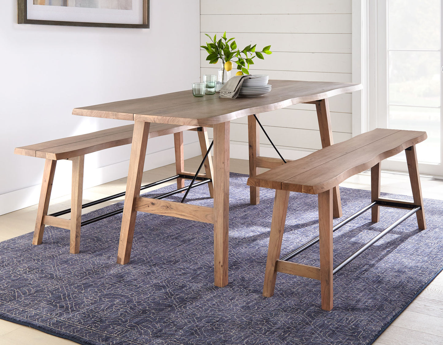 WEEKLY or MONTHLY. Tahoe Solid Wood Table & 2 Benches