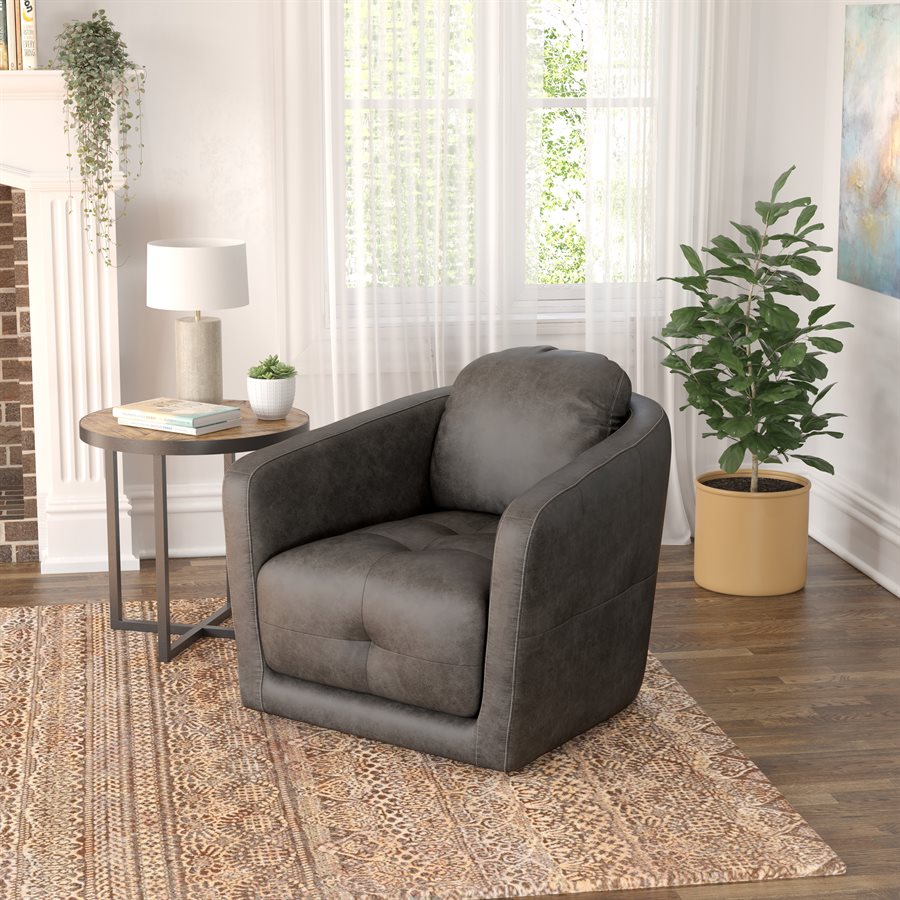 WEEKLY or MONTHLY. Blake  Steel Gray Swivel Chair