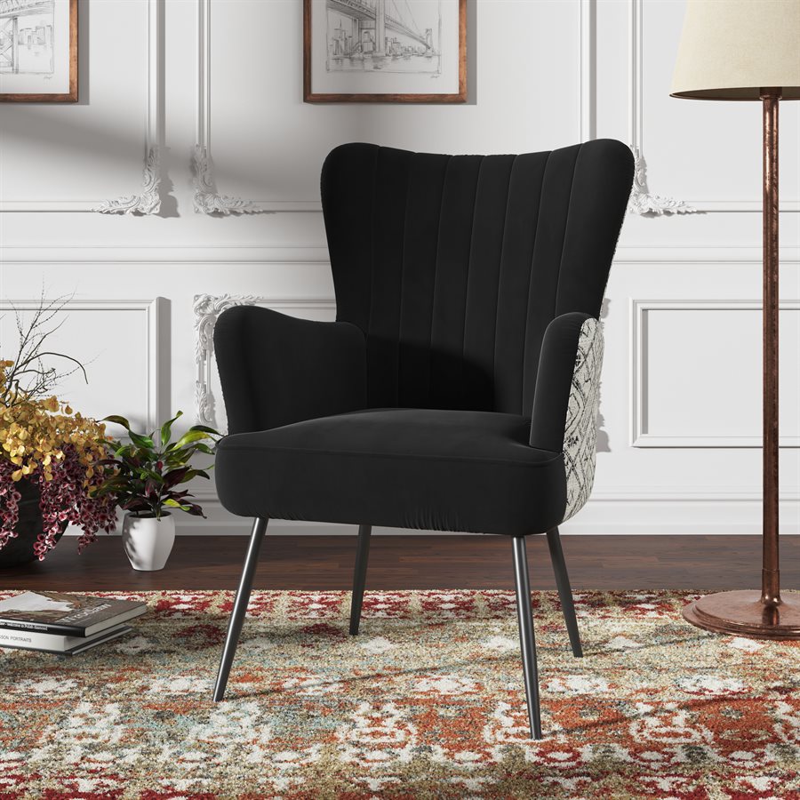 Floral velvet accent online chair