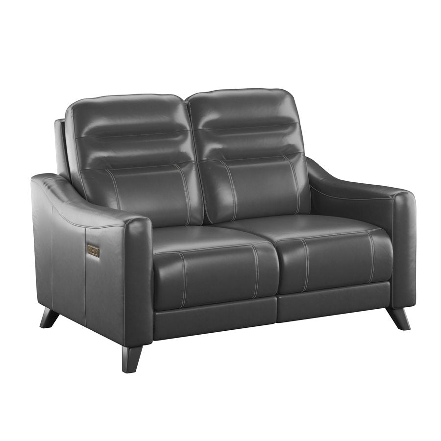 WEEKLY or MONTHLY. Amos Genuine Leather Power Couch and Loveseat with Power Headrest
