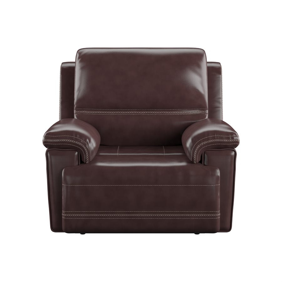 WEEKLY or MONTHLY. Bernie Leather Brown Power Recliner with Power Headrest