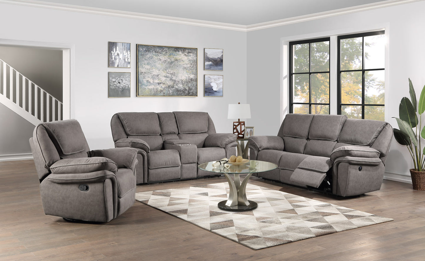 WEEKLY or MONTHLY. Arlyn Grey Power Couch and Loveseat