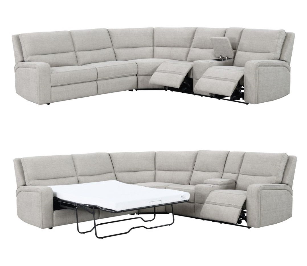 WEEKLY or MONTHLY. Medford Tan Power Sectional with Full Sleeper