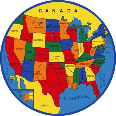 Map of USA Rug