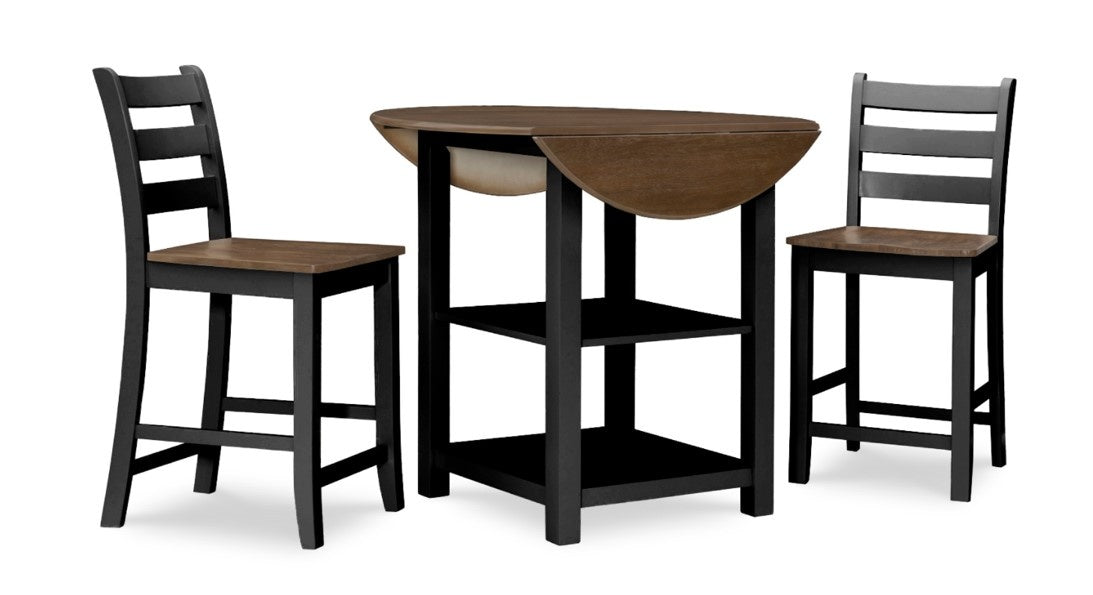 WEEKLY or MONTHLY. Abigail Gray Drop Leaf Pub Table & 2 Pub Chairs