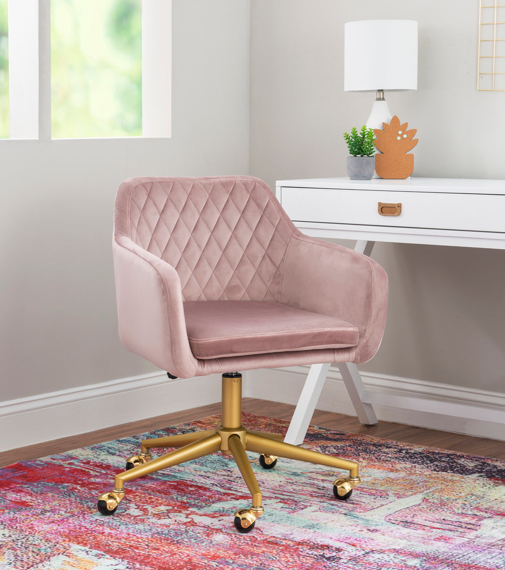 Vance Quilted Pink Office Chair