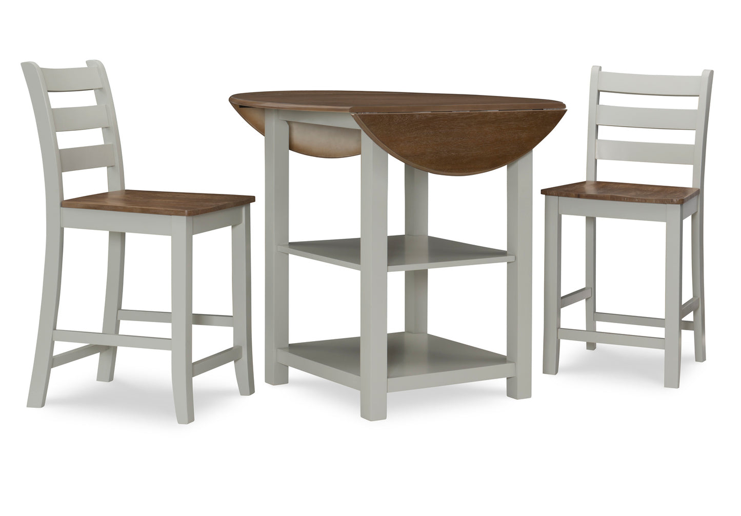 WEEKLY or MONTHLY. Abigail Gray Drop Leaf Pub Table & 2 Pub Chairs
