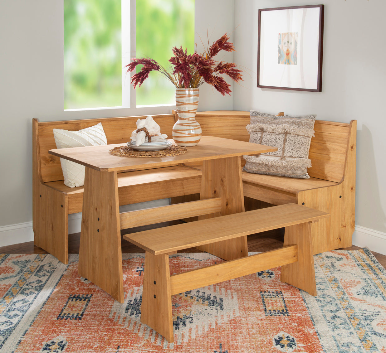 Corner table best sale with bench