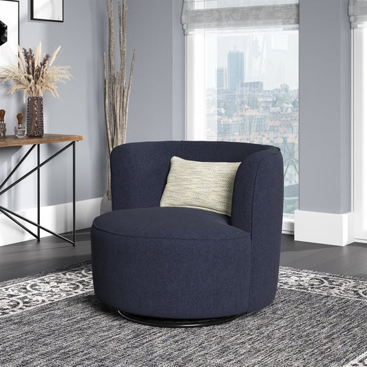 WEEKLY or MONTHLY. Benzley Navy Swivel Barrel Chair